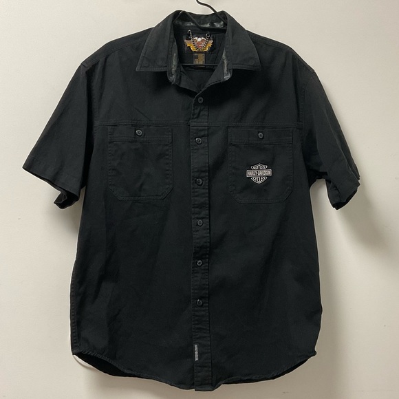Men’s Harley-Davidson Classic Embroidered Pocket Logo 100% Cotton Button Shirt! - Picture 8 of 10